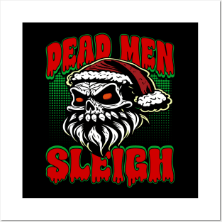 Santa Skull Dead Men Sleigh Posters and Art